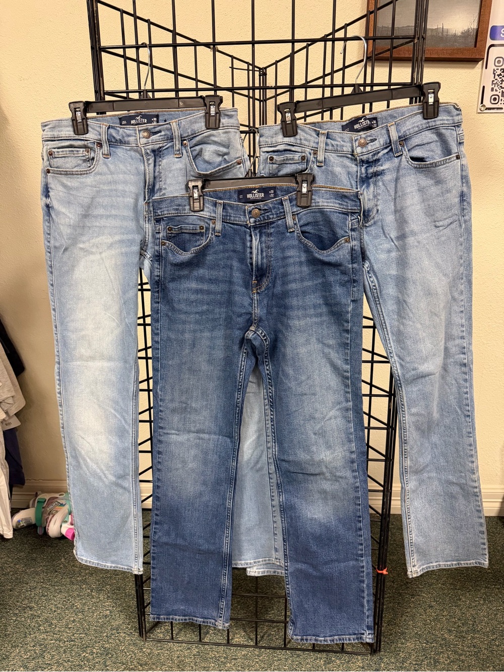 Hollister Men’s Slim Straight Jeans - Light & Medium Blue Washes